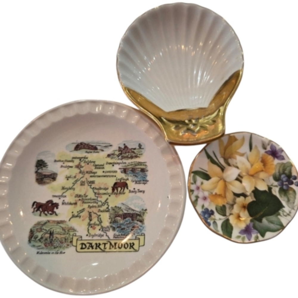 Vintage Porcelain Trinket Dishes, Weatherly Hawley Royal Worcester &  Bone China